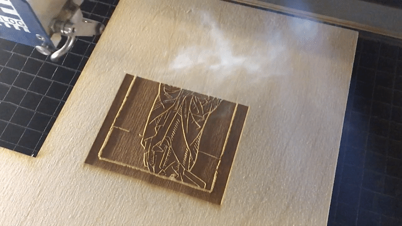 laser cutter engraving wood